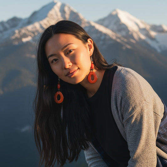 Thick Natural Donut Hoop in Orange Crush!