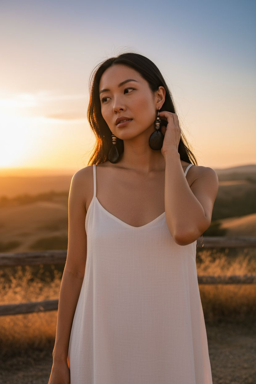Favorite Black Ghost Swirl Engraved Earrings