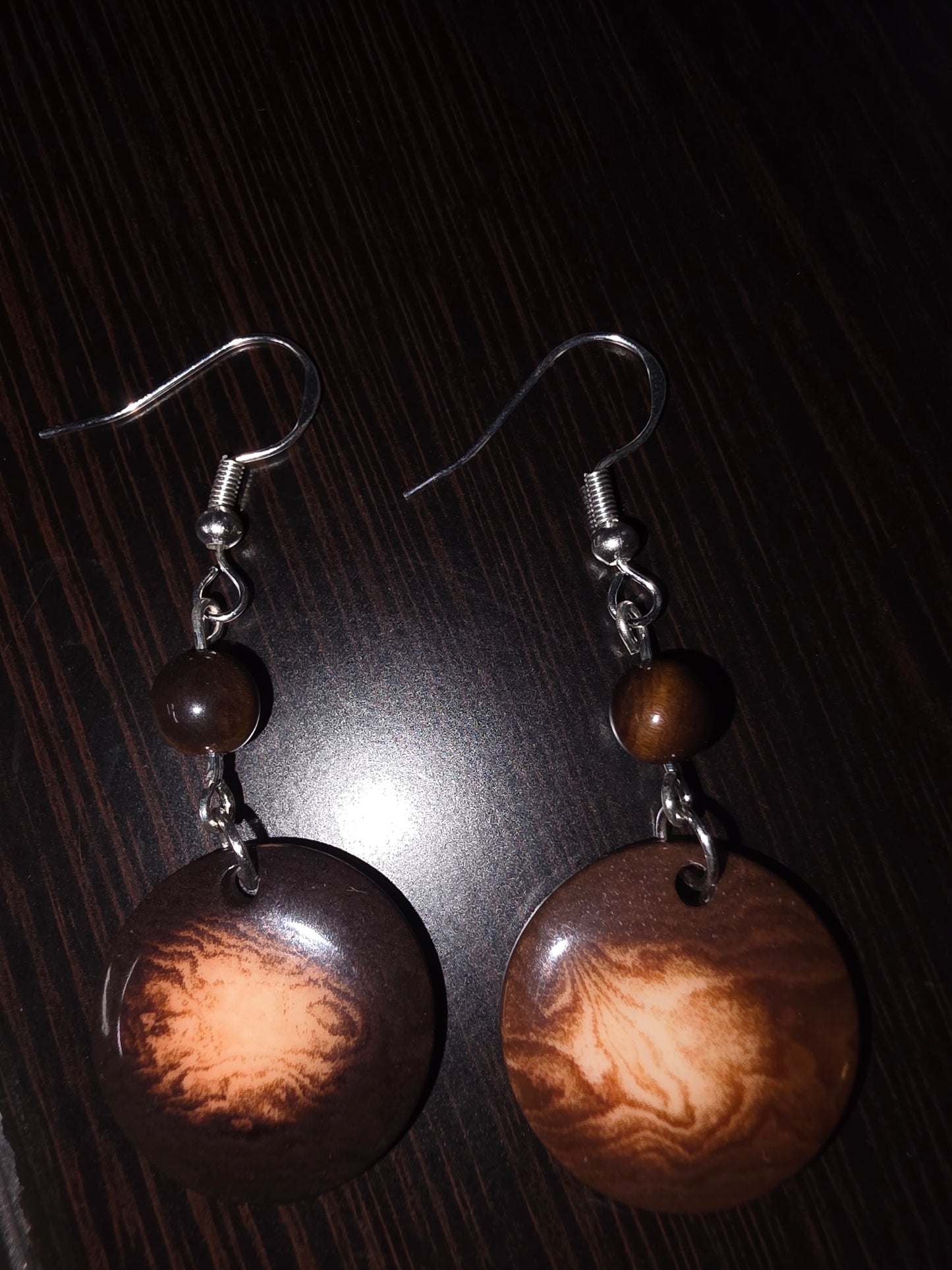 Misty Mocha Tagua Sweet Little Round Disc Earrings