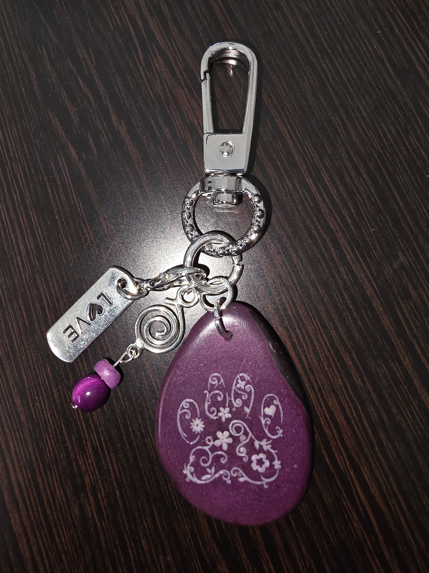 LOVE : Puppy Love Engraved Tagua Small Bag Charm or Keychain