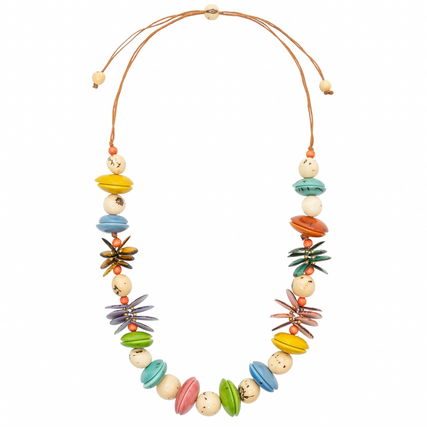 Afra Necklace - Hand-tied, Carved Tagua Nut Stunning Piece of Artwork
