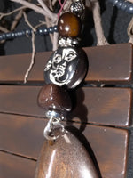 Beautiful olive brown sustainable tagua nut necklace with polished pendant silver charm and amber beads eco-friendly jewelry gift