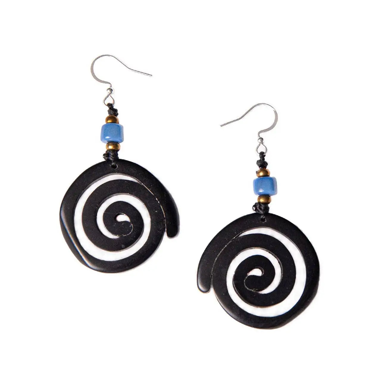 Gary Earrings: Biscayne Bay/Onyx