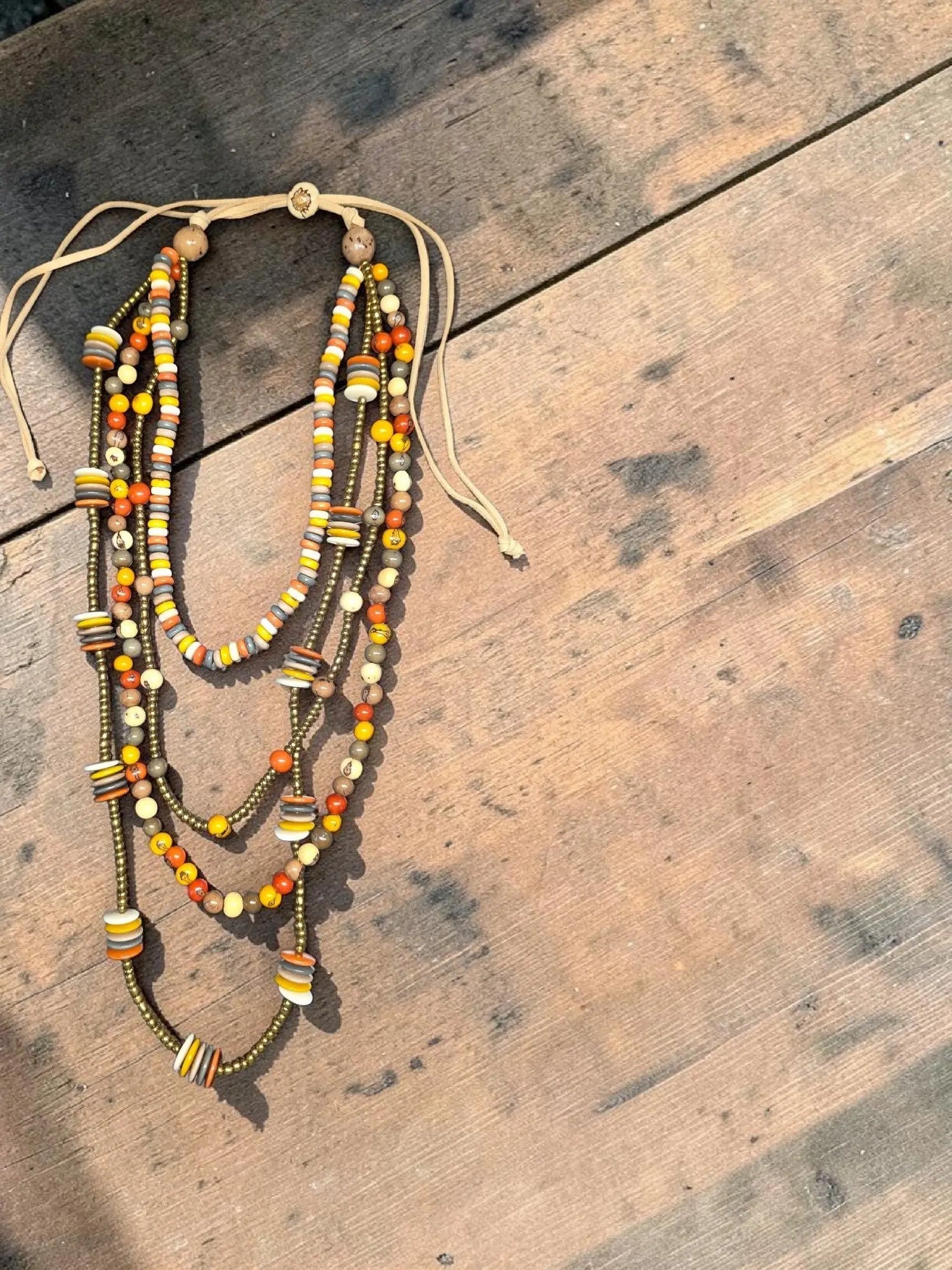 Multi Strand Layered Beaded Statement Necklace