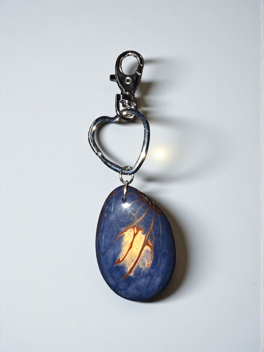 Cobalt Blue Tagua Key Chain / Bag Charm