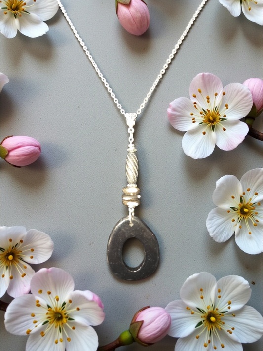 Jet Black Carved Tagua Donut Necklace Sustainable Tagua Nut Necklace | Fair Trade Eco-Friendly Jewelry Gift