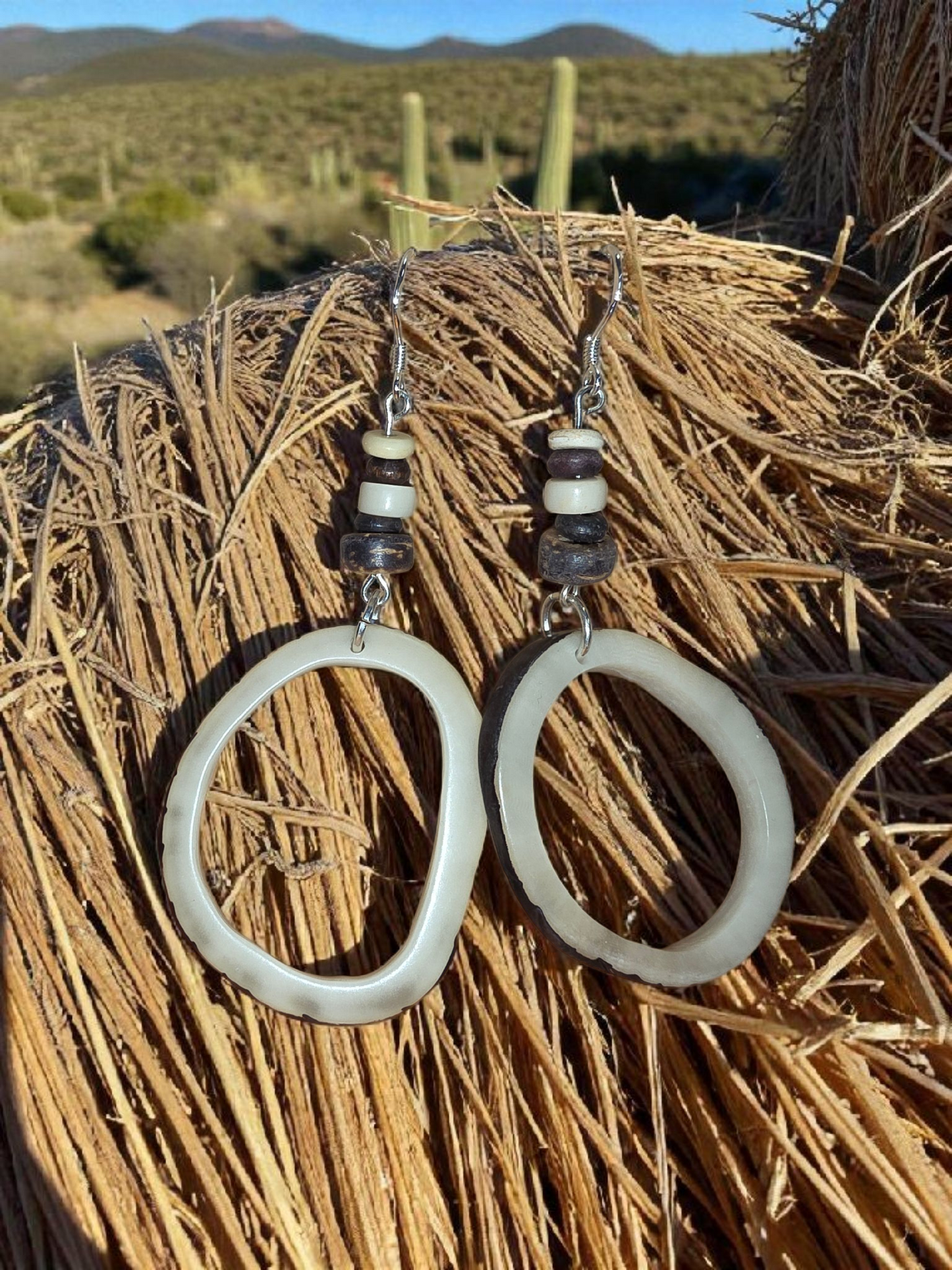 Natural Tagua Hoops