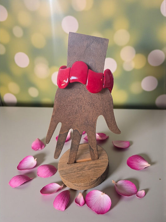 Rich Red Carved Tagua Nut Vegetable Ivory Bracelet - Gifts that protect the Rainforest!