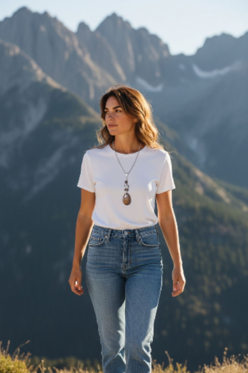 Misty Brown Sustainable Tagua Nut Necklace  Fair Trade Eco-Friendly Jewelry Gift